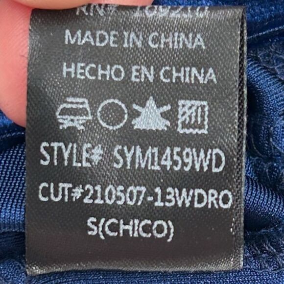 Windsor Alexa Velvet Heat Stone Wrap Mini Navy Blue Dress NWT Size Small - Picture 10 of 14